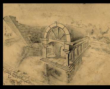studie fuer ein freilichtheater in einem see