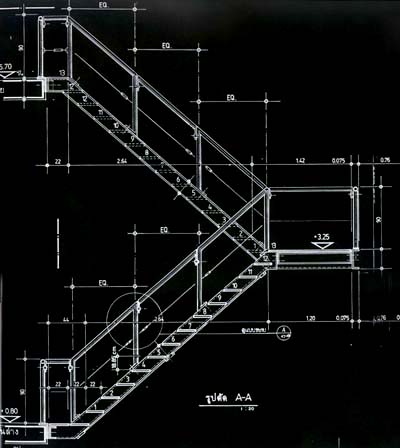 details einer treppe aus stahl